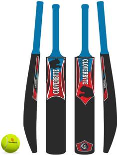 CLOVERBYTE Junior 3 No. PVC Plastic Bat With Tennis Ball For 4-8 Years Kids Cricket Kit