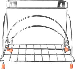 FITUP Chakla/Belan Kitchen Rack Carbon Steel Kitchen Tawa Stand 4 in 1 Chakla Belan Tawa Stand Rolling Pin Board Holder