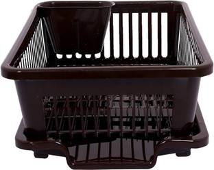 DLD Small Plastic Kitchen Sink with,Dish Rack Drainer Drying Rack Washing Basket रसोई रैक