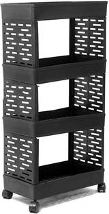 FUFUDADA Fruits/Vegetables Kitchen Rack Plastic Cutlery Kitchen Rack Plastic, 4 layer Plastic Kitchen Trolley