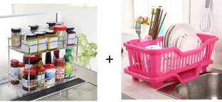 Value Adds Containers Kitchen Rack Steel, Plastic Value Adds presents a combo pack of 3in1 dish drainer +