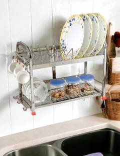 Amol Utensil Kitchen Rack Steel Premium Stainless Steel Utensils Stand | Dish Kitchen Rack | Kitchen Organizers