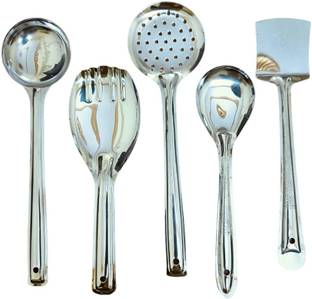 Eagean Stainless Steel Cooking and Serving Spoon Kitchen Spatula, Set of 5 Kitchen Tool Set