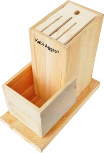 Kabi Aggro Knife Holder Stand Wooden Empty Cutlery Holder Case Kitchen Tool Set