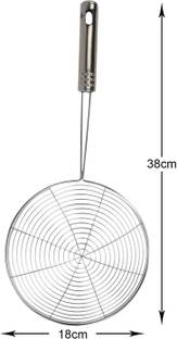 CRYZONE Deep Fry Strainer/Jhara/Puri Strainer Strainer (Size 18 CM) Tea Strainer
