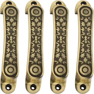 Peppa™ Antique Brass Finish Window and Door Handle 6 inches (Pack of 4) Gold Plated Cabinet/Drawer Handle