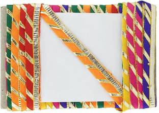 Pachrangi new trending lace border sareefalls multti color gota patti piping 9mtr 1.50inch Lace Saree Falls