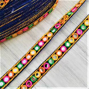 PACHRANGI FASHION FAB BAZAAR kachi work black patti 2 cm 9 meter now trending beautiful look lace border Lace Saree Falls