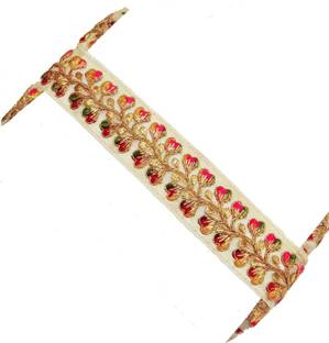 Balar Dress & Saree Lace Border Golden and Multi Color Work Design Lace Border For Kurti sarees Dupatta Choli Anarkali Blouse Dress Lengha craft and Home Decor Lace Reel
