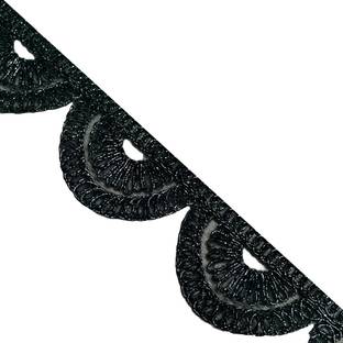 Chahat Lace Black Lace Border Gota Patti Embroidery Cutwork Trim | 2 Inch Wide, 9 Meter Saree, Dress, Blouse, Dupatta, Lehenga, Anarkali, Arts & Home Decoration Lace Reel