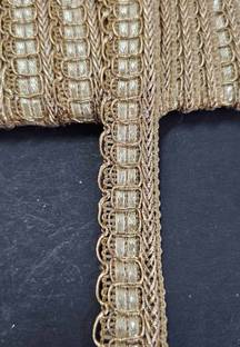 Mezin Gold-58 Zari Gota Lace Border for Bridal Saree, Dupata, Lehenga Lace Saree Falls