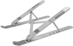 P s retail Holes Foldable Aluminum Alloy Laptop and MacBook Stand - (1pc/Set) 7 Holes Foldable Aluminum Alloy Laptop and MacBook Stand - (1pc/Set) Aluminium Floor and Desk Stand Laptop Stand with Adjustable Height Compatible with Universal Laptops
