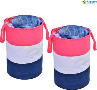 Flipkart SmartBuy 45 L Pink, White, Blue Laundry Basket