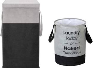wini krafts 70 L Grey, Black Laundry Basket