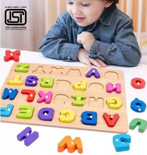 BOZICA Wooden Educational Creative learning A To Z English Alphabets Board Puzzle