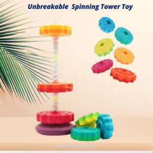 CountryLink Spinning Stacking Tower Toy For Kids & Toddlers, Rainbow Spin Tower for Kids