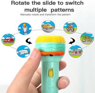 mega shine 3 Slides 24 Patterns Mini Projector Torch Toy