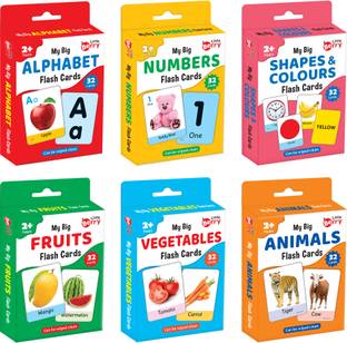 Little Berry Big Flash Cards (Set of 6): ABC, Number, Shape, Colour, Fruit, Vegetable, Animal