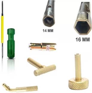 GrabMoor 3pcs Tappet Adjust Key, 2in1 Screwdriver, Hero Honda Clutch Goti with Plug pana Lever Tool