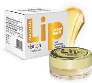 Manisa Beaute 24K Gold Lip Glow Balm with Vitamin-C & Shea Butter for Intense Hydration Natural