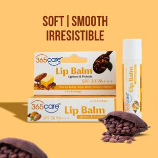 365Care Cocoa Butter Lip Balm SPF 30 PA+++ | Lightens Dark Lips | Sun Protection Cocoa Butter