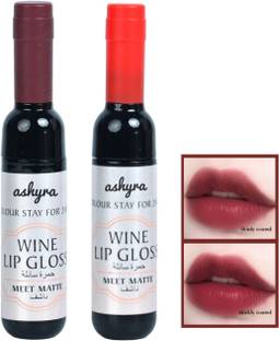 Ashyra Wine Lip Gloss – Long Lasting Matte Finish (Pack of 2)