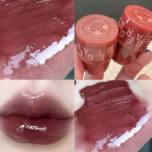 DAIMANPU Jelly Mirror Lip Mud, Gege Bear Lip Gloss, Hydrating, Non-Fade, Matte