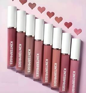 K3NTERPRISES Waterproof Longlast SensationaL Liquid Matte Lipsticks Combo of 8(Nude & Red(