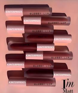 K3NTERPRISES BEAUTY Lipstiks Combo Pack of8 Liquid Mini Lipstick(THE FOREVER NUDE EDITION&RED