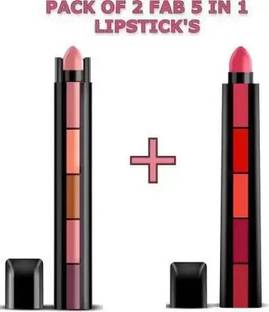 INDIANA HUDA 2 Pcs 5in1 Lipstick|Nude+Red|Long Lasting|Non Drying with Intense Color Payoff