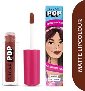 SUGAR POP Matte Lipcolour 05 Mahogany - Super Matte | Lasts 8+ hours | Non-Drying