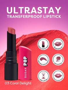 SUGAR POP Ultrastay Transferproof Lipstick 03 Coral Delight - Waterproof | Smudgeproof