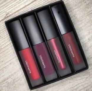 bluset set of 4 liquid matte lipsticks [2 red and 2 pink shades}