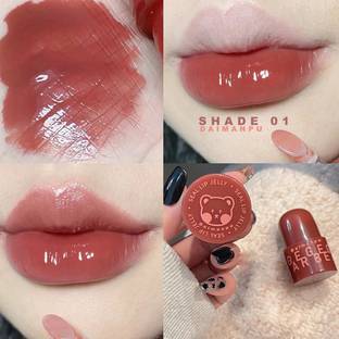 DAIMANPU Jelly Mirror Lip Mud, Gege Bear Lip Gloss, Hydrating, Non-Fade, Matte