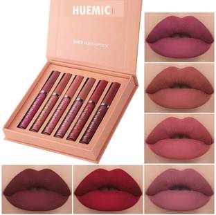 huemic Book Style Velvet Liquid Matte Lipstick Set OF 6 - Waterproof
