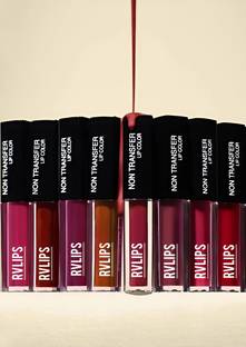 RVLIPS Lipstiks Combo Pack of8 Liquid Mini Lipstick(THE FOREVER NUDE EDITION&RED