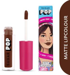 SUGAR POP Matte Lipcolour 17 Cocoa - Super Matte | Lasts 8+ hours | Non-Drying