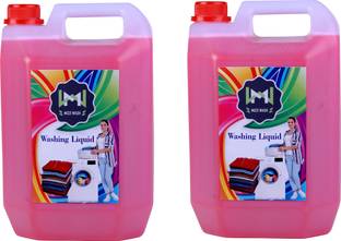 MIZZIWASH Washing machine liquid detergent top load and front load pink (10 ltr) Multi-Fragrance Liquid Detergent