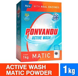 Ponvandu wash Matic Powder 1Kg get 500ML Matic Liquid Free Floral Detergent Powder