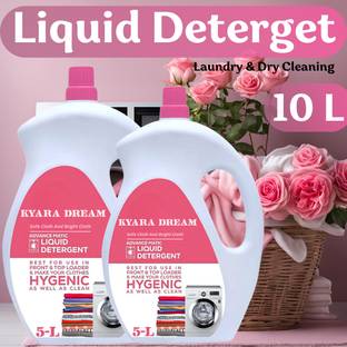 KYARA DREAMS Detergent Liquid 10L Top Load, Front Load Washing Machine & Hand Wash Rose Liquid Detergent