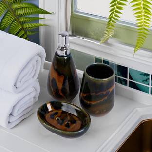 kreative homes Ceramic Bathroom Accessories Set and Organization Ceramic Toothbrush Holder
