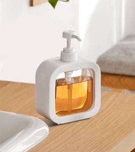 AnjaniputrA Plastic Empty Bottle Soap Dispenser for Wash Basin Bathroom Kitchen 350 ml Conditioner, Foam, Gel, Liquid, Lotion, Sanitizer Stand, Shampoo, Soap Dispenser