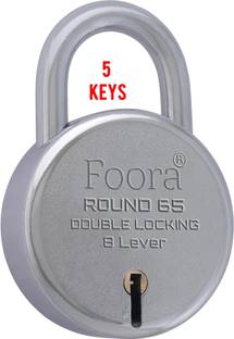 Foora Round 65 with 5 keys Each, Double Locking Technology. Padlock