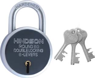 HINDSON Round 50mm Double Locking, 6 Levers with 3 Iron Key, Small Padlock