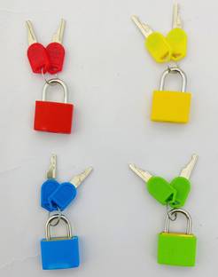 Any Fashion pack of 4 small colorful lock for suitcase / travel bag padlock Padlock