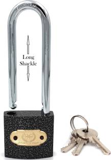HARRISON C I-LS-0323 Cast Iron Body and Mild Steel Long Shackle 3 pin with 3 Key Padlock Padlock