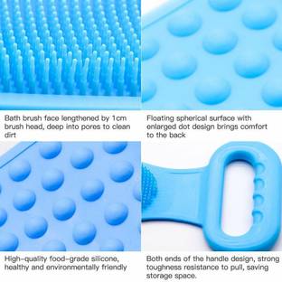 SHOPCIE Silicone Body Double Chopping Belt Scrubber Washer for Bath