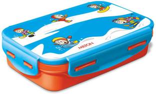 MILTON Steely Deluxe Mini Inner Steel Kids Tiffin Box, Orange | School Lunch Box 1 Containers Lunch Box