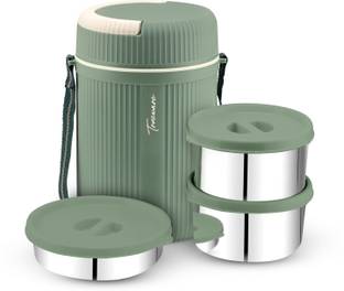 Trueware GRUB 2 Insulated Hot Lunch Box With 2 SS Container 300 ML & 1 SS Container 200ML 3 Containers Lunch Box