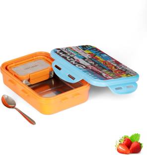 Trueware Koko Senior Steel Plastic Air Tight Spill Proof 2 Containers Lunch Box
